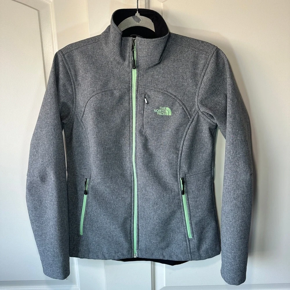 The North Face Gray Full Zip Apex Bionic Jacket Windproof Fleece Lined Womens M - Picture 2 of 4